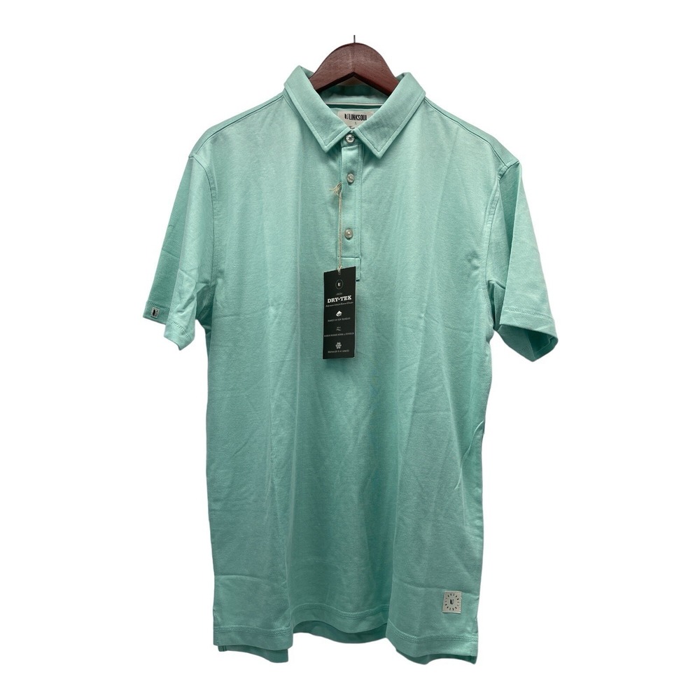 Link Soul Tempus Fugit Men's Large Sea Green Dry Tek Breathable Polo Shirt